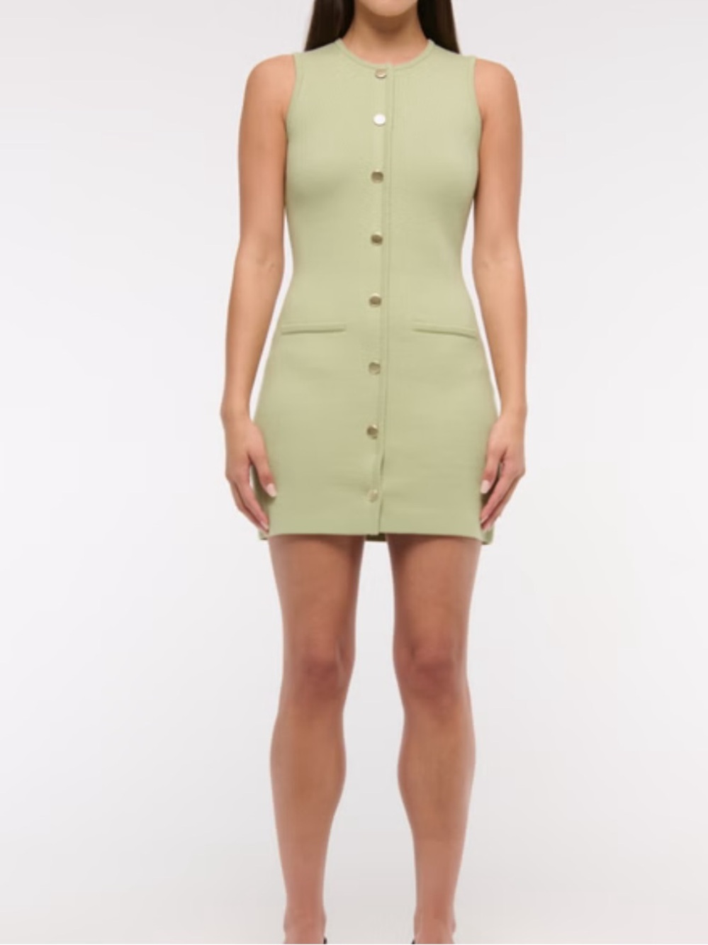 The A&F Mara Mini Sweater Dress - Light Green - Picture 2 of 9
